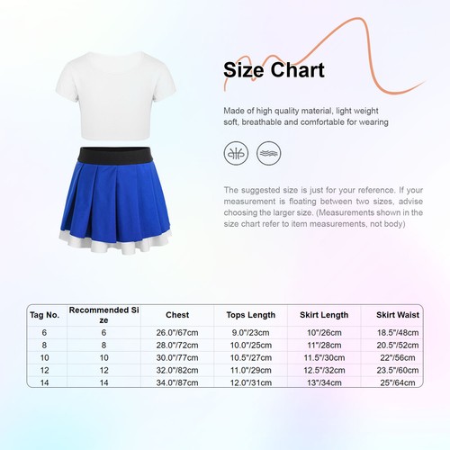 Kids Girls Athletic Mini Crop Tops With Skirt Skort Sportswear Set Outfits Tee - Picture 42 of 120