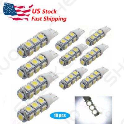 10X Super White T10 Wedge 13-SMD 12V LED Light bulbs W5W 2825 158 192 168 194 BF