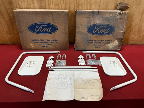 NOS 1967-1972 FORD TRUCK JUNIOR WESTERN MIRRORS C7TZ-17696-E / F 67-72 WHITE