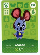 Official Nintendo Animal Crossing Amiibo Card 157 Moose  MINT