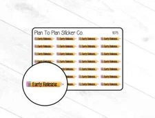 1075~~ Early Release School Tracker Planner Stickers.