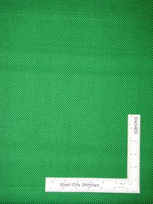Polka Dot Fabric Cotton Tiny White Dots on Green Background By The Yard