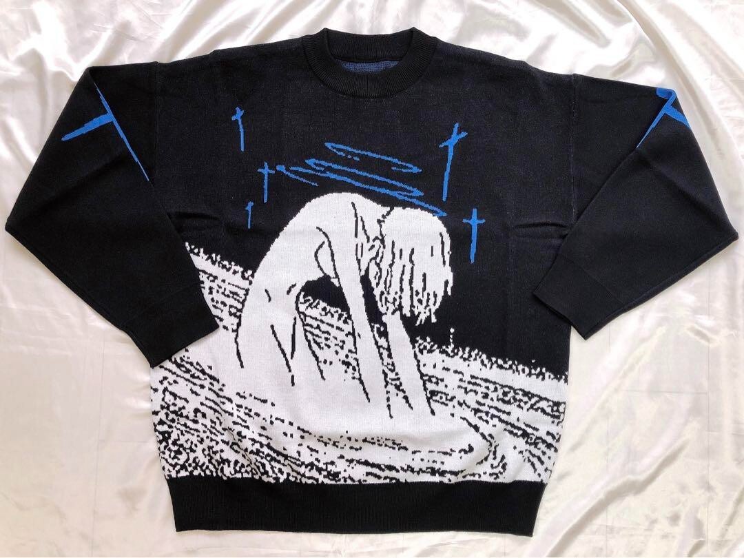 Neon Genesis EVANGELION Rei Ayanami Knitted Sweater XL size Big