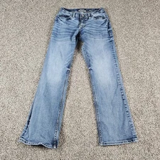 Reclaim Buckle Jeans Mens 26x28 Blue Regular Bootcut Stretch Distressed Grunge