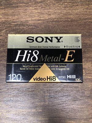 Sony Hi8 Metal E 120 Minute 8mm Blank Video Tape Cassette E6