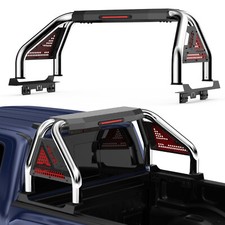 Mid-size Truck Bed Sports Roll Bar Silver Stainless Steel Bars With Brake Light