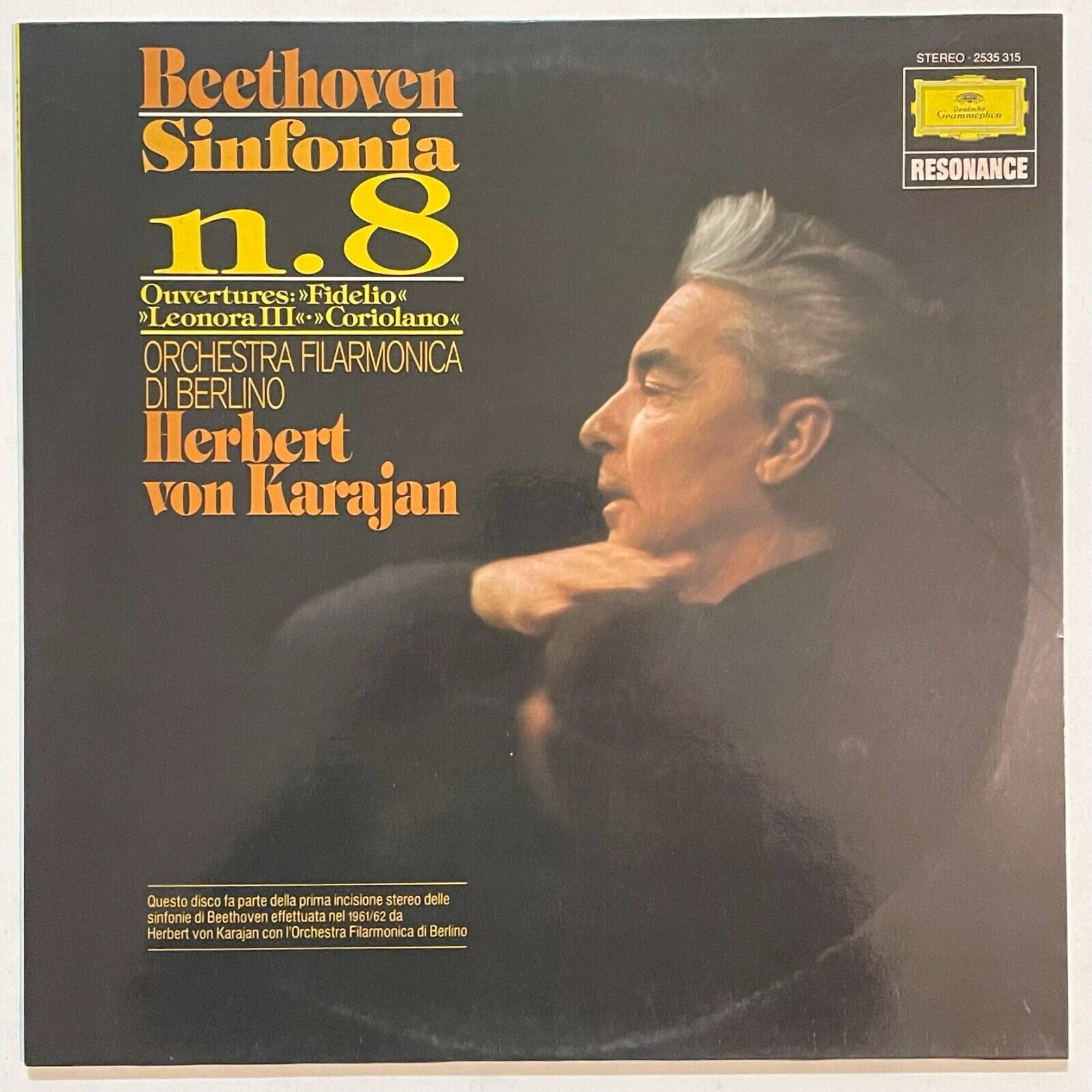 Beethoven sinfonia N.8 Herbert Von Karajan, vinyl LP [unplayed]