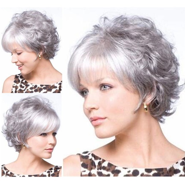 Natural Hair Short Wig For Man Gray White Poly Mesh Ref Fred 44