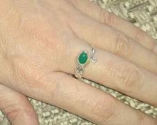 Solid 925 Sterling Silver Green Onyx Ring Gemstone Jewlry Gift For Her A 48