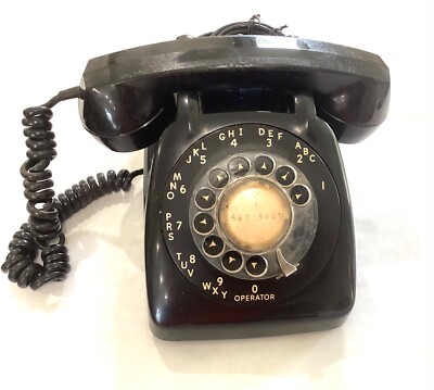 Antique Black Rotary Telephone 1966 Phone Automatic Electric NB802