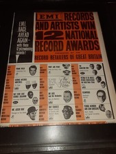 EMI Records Rare Original 1963 Promo Poster Ad Framed!