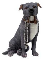 Blue Staffordshire Bull Terrier Dog Staffy Ornament Walkies Collectable Dogs 