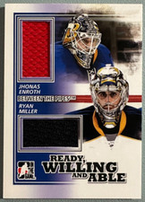 RYAN MILLER / JHONAS ENROTH 2010-11 ITG Between the Pipes Dual Game-Worn Patches