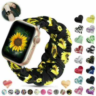 Scrunchie Elastic Loop iWatch Band Strap For Apple Watch Series 7 6 SE 5 4 3 2 1