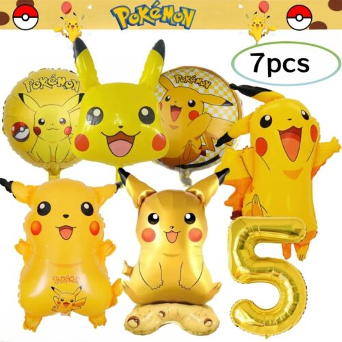 Pikachu Pokémon Birthday Balloon Bundle – Set of 7 Ages 1-9 Party Decorations - Picture 14 of 18