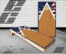 American Flag Wood Triangle Cornhole Boards Bean Bag Toss Game