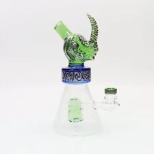 Handmade Hookah 8'' Glass Smoking Waterpipes Bong Rhinoceros Horn Head Design