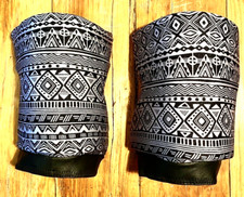 Wrestling Knee Pad Covers Small Black White Tribal Pattern Quads 15-19 USA Ship