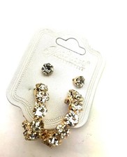 Earrings Matching Set Gold 2pc Fashion Jewelry Women Girls Pierced