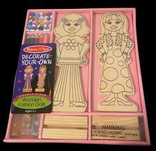NEW IN BOX MELISSA  DOUG "Decorate-Your-Own" WOODEN FASHION DOLLS  ages 4