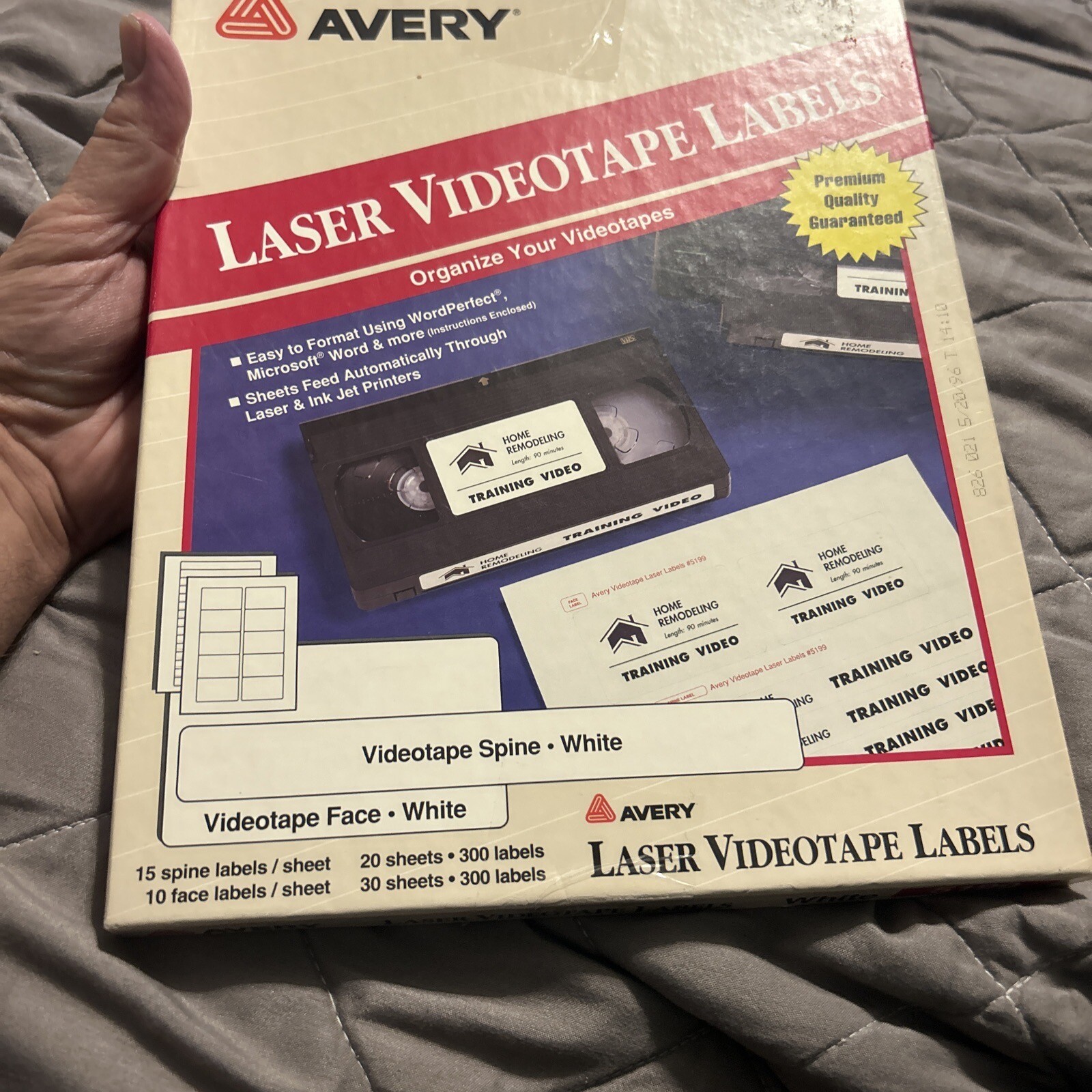 Avery 5199 Laser VideoTape Labels White 300 Face Spine Labels Missing 1