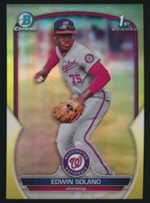 2023 Bowman Chrome Prospects Yellow Refractor #BCP-169 Edwin Solano 35/75