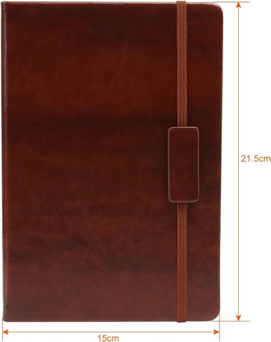 A5 Classic Ruled Leather Hardcover Writing Notebook 5.7'' X 8.5'' Lined Journal - Picture 2 of 7
