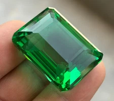 100 Cts Natural Green Emerald Emerald Cut Certified Colombian Loose Gemstone
