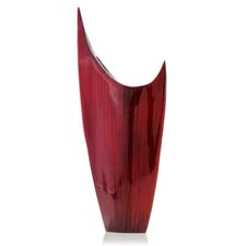 18 Red Aluminum Contemporary Pointed Table Vase
