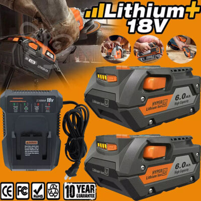 #ad 18Volt Battery 6.0Ah For Ridgid 18V R840087 Hyper Lithium R840085 Rigid Tool 8Ah $34.99