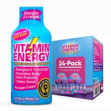  24 Pack Vitamin Energy  Vitamin D 100 Berry Energy Shots, Clinically Proven