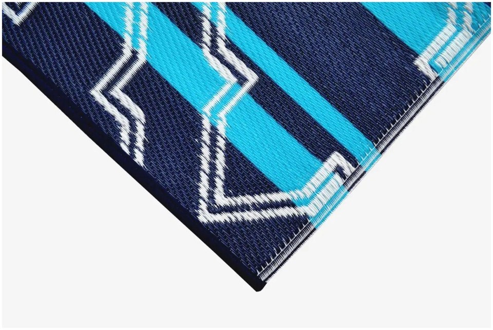VW Rugs 21A4 Alfresco Reversible Outdoor Mat (Blue/White) 180x270cm
