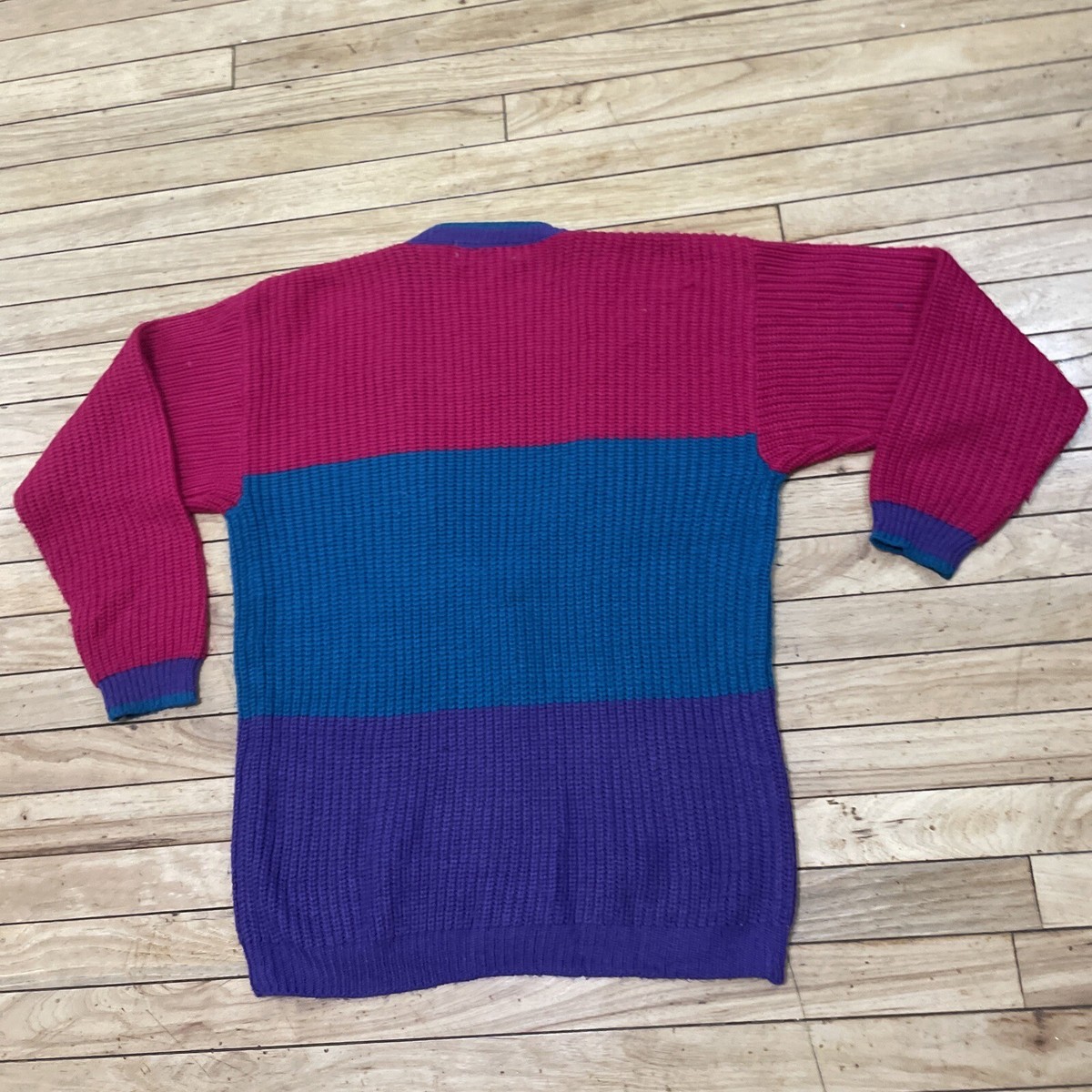 CLASSIX By Cherry STIX Aquaberry Cardigan Adult M Bright 80s Retro