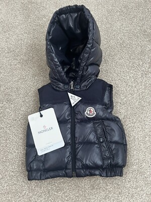 Brand New Moncler Adenet Gilet Navy Size 3/6 Months rare Sold Out