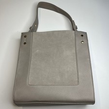 Moda Luxe Mushroom Gray Leather & Suede Tote Bag, Gold Hardware, Nwt!