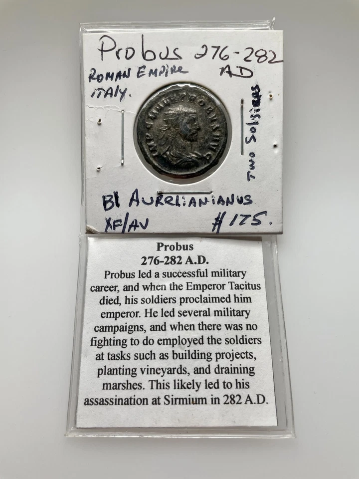276-282 AD Roman Empire BI Aurelianianus  Probus /Two Soldiers  24 mm 4.7 gram - Image 4 of 4