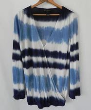 I.N.C International Concepts Tunic Top Faux Wrap Long Sleeve Size S