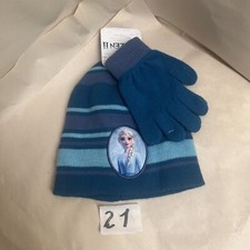 Disney Frozen 2 ELSA Kids Girls Hat  Gloves Set Blue  Purple - NEW