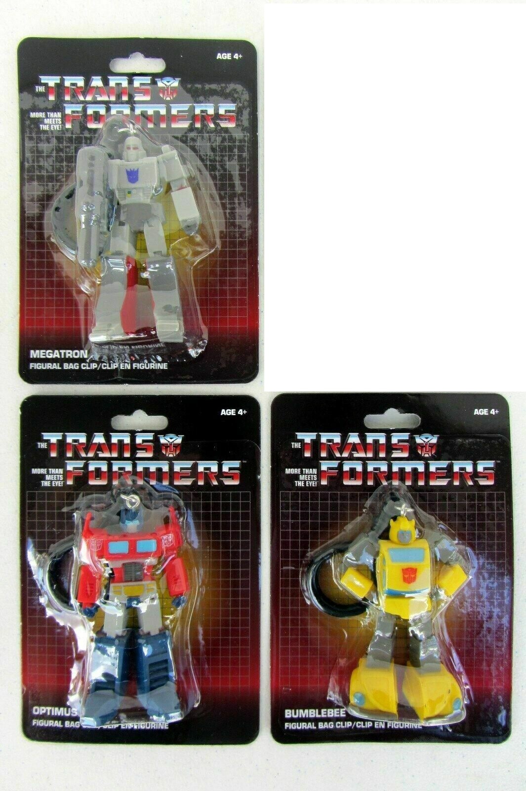 Transformers G1 Keychain Bag Clip Complete set of 3. NIP Optimus Megatron eBay