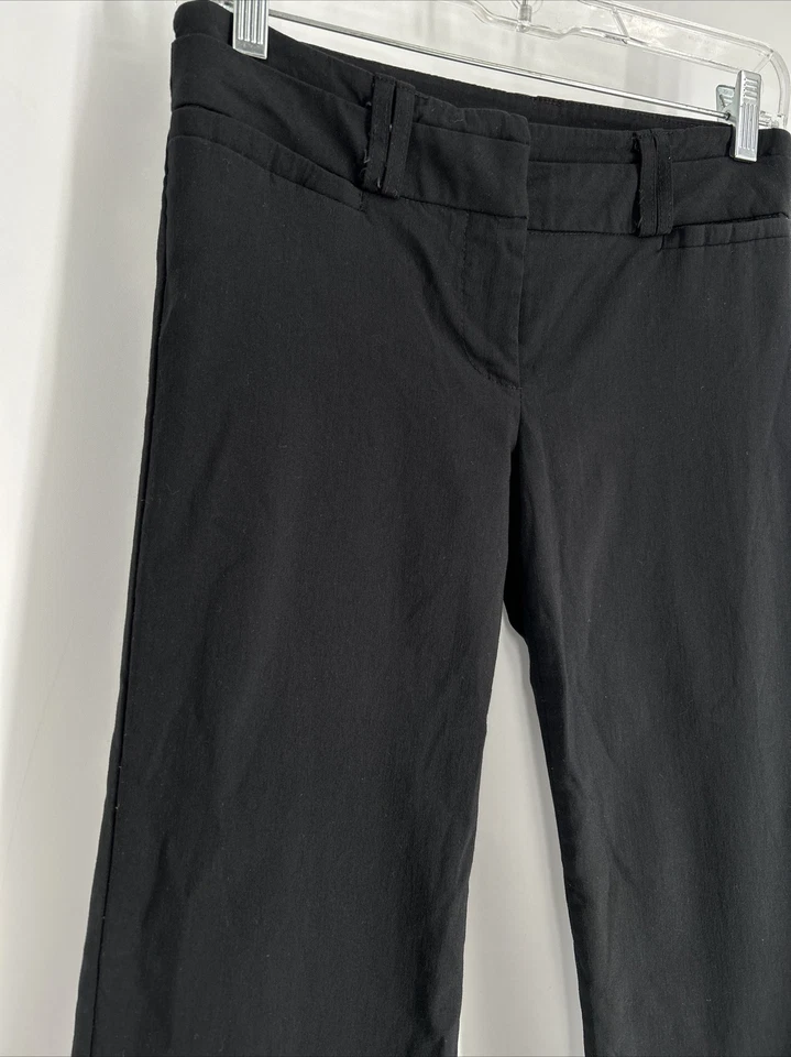 XOXO Y2K Flare Pants Womens Sz 5S Bellbottoms Black Stretchy Flat Front Low Rise - Image 2 of 4