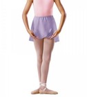 Bloch Girls Cross Over Mock Wrap Chiffon Skirt Dance Ballet Uniform BU601C Lilac