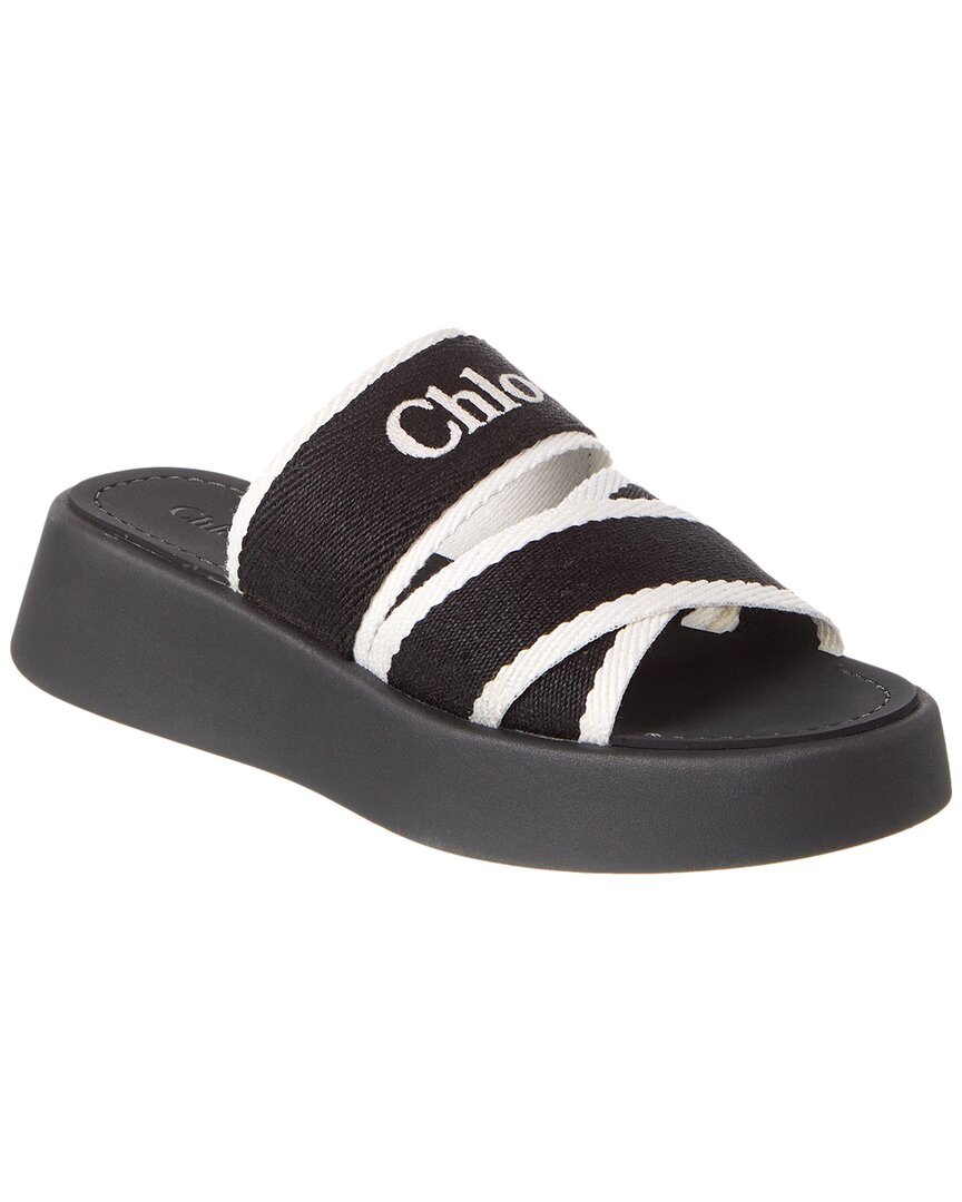 Женские сандалии на платформе из парусины Chloé Mila, черные 35