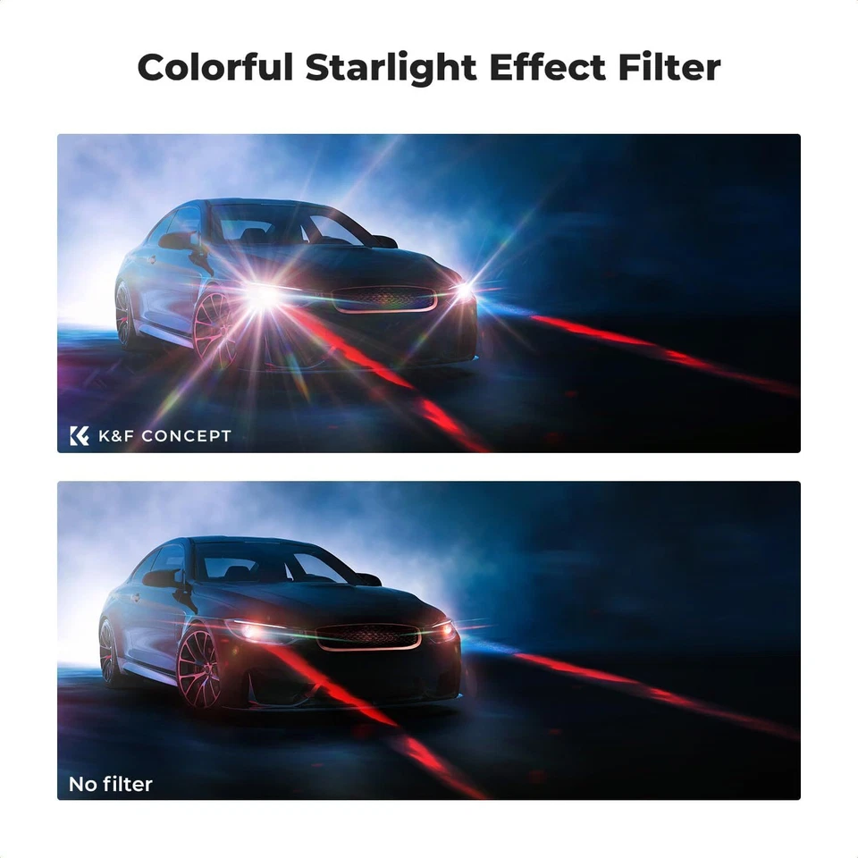 K&F Concept Colorful Brushed Camera Lens Filter Ultra-Thin Frame Starlight Glare - Image 3 of 4