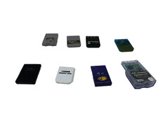 Lot of 8 Memory Cards Playstation 2 Sony 128MB Game Cube Max Memory 128MB PS1