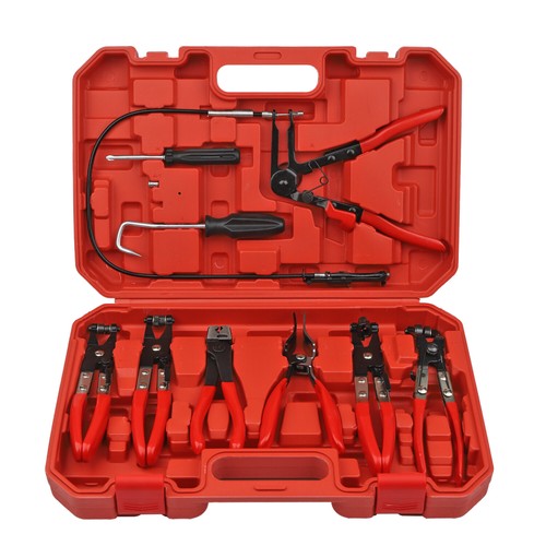 10-Piece Hose Clamp Pliers Kit – Long Reach Wire Remover Tool Set For Fuel/Oil/Water