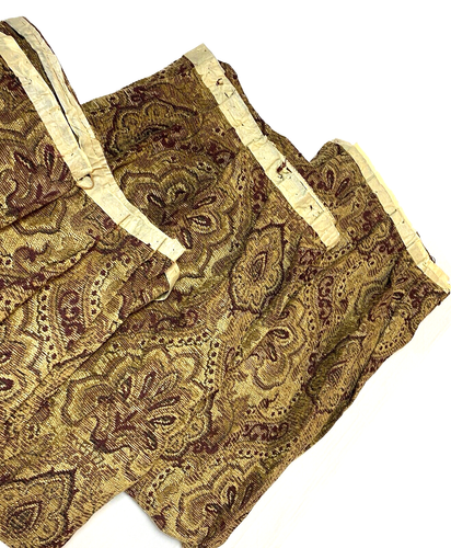 Vintage Antique Set 3 Drapes Pinch Pleat Tapestry Handmade Curtains 90 Panels - Picture 2 of 9