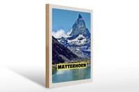 Holzschild Reise 30X40 Cm Matterhorn Gebirge Schweiz Wanderung
