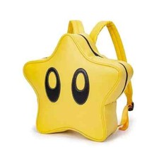 Super Mario Star Backpack Eyes Cute Yellow Rucksack Bag Travel Zip Game