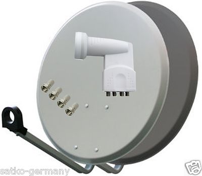 SAT- Antenne + Quad   LNB 0,1 dB für 4 Teilnehmer !!!!