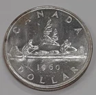 1960 Canada 80% Silver Dollar Coin $1 BU - Queen Elizabeth II